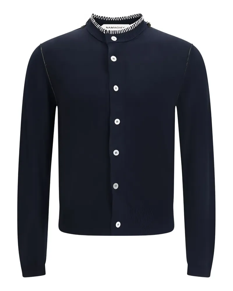 Namacheko Geknöpfter Cardigan mit Spitze - Blau Blau