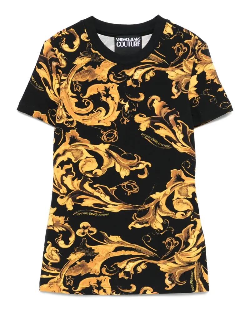 Versace Jeans T-Shirt mit durchgehendem Print - Schwarz Schwarz