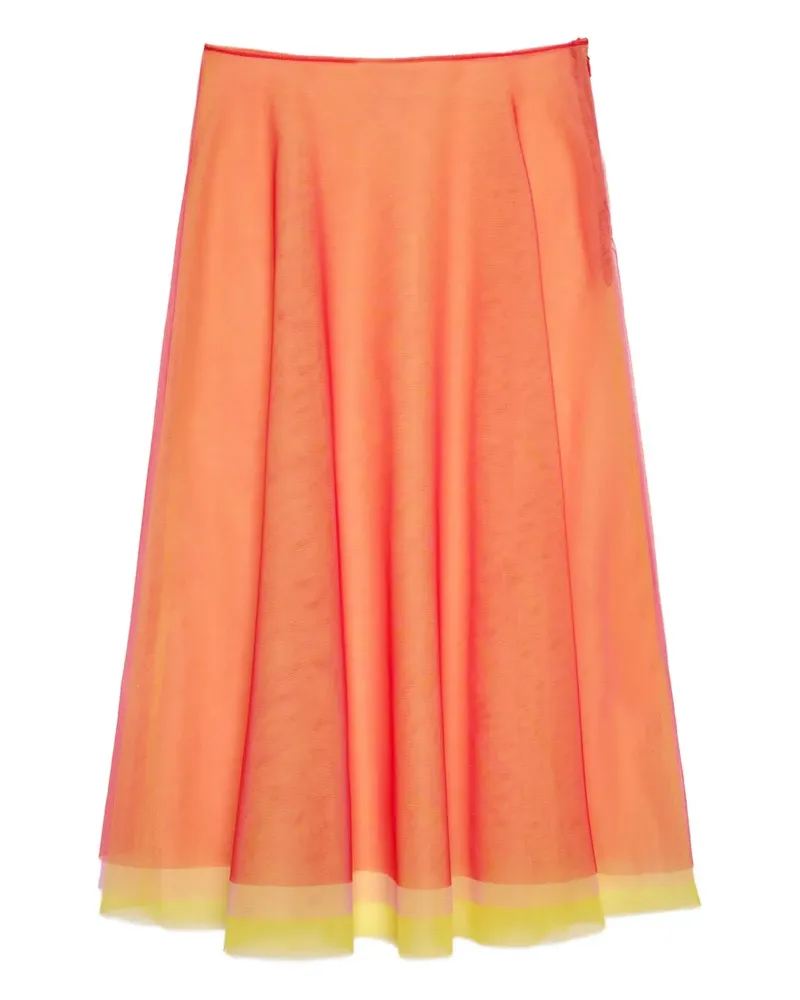 MSGM layered tulle midi skirt - Orange Orange