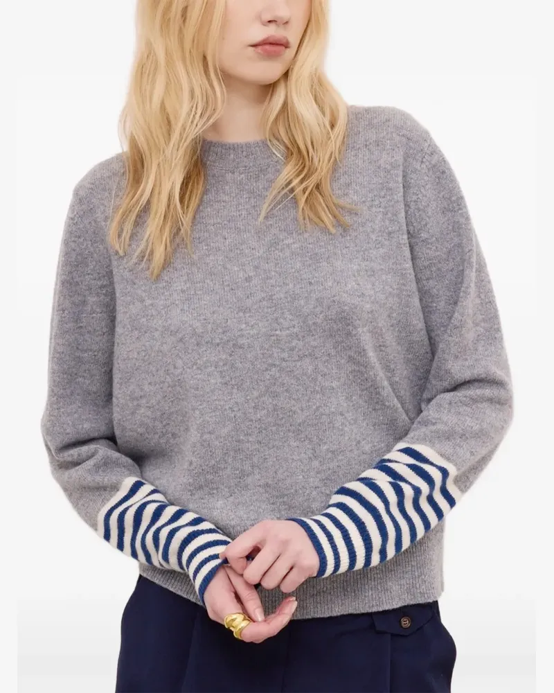 ottod’Ame Pullover mit gestreiften Bündchen - Grau Grau