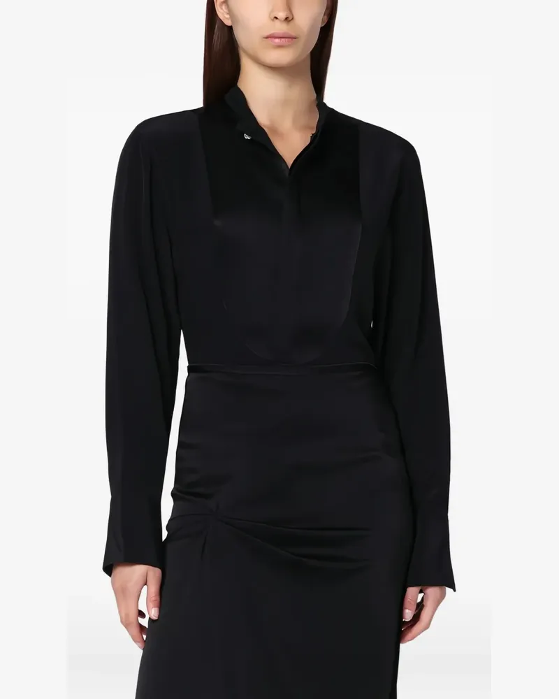 Victoria Beckham Hemd mit Kristallknöpfen - Schwarz Schwarz