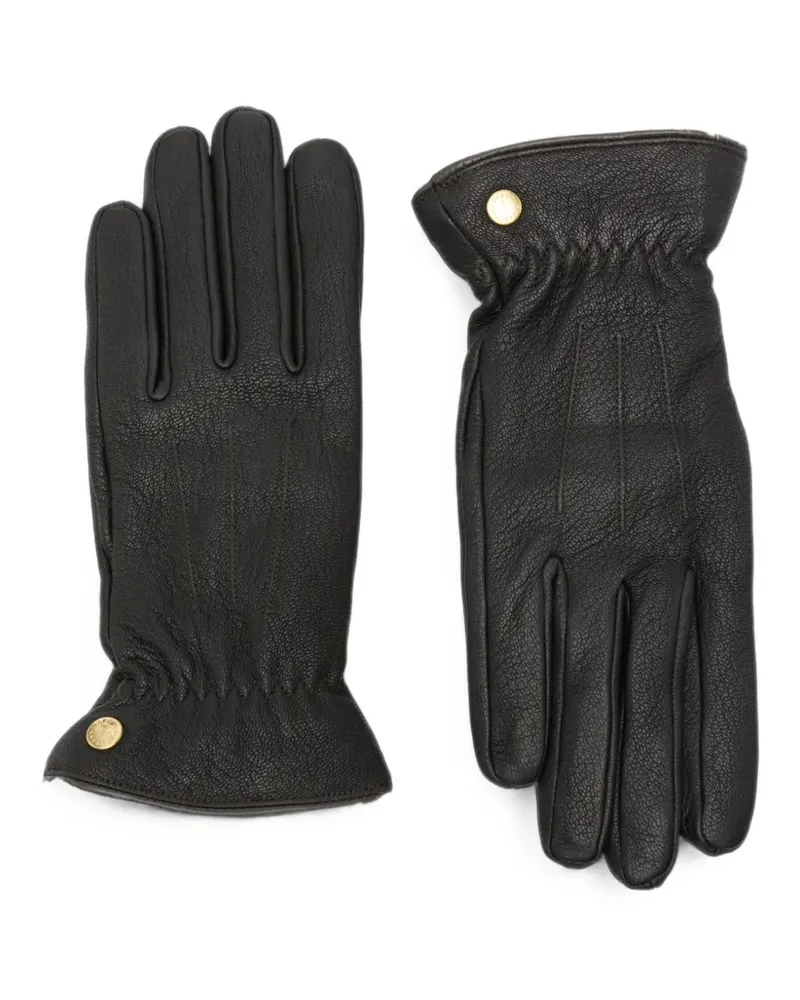 Barbour fleece-trimmed leather gloves - Braun Braun