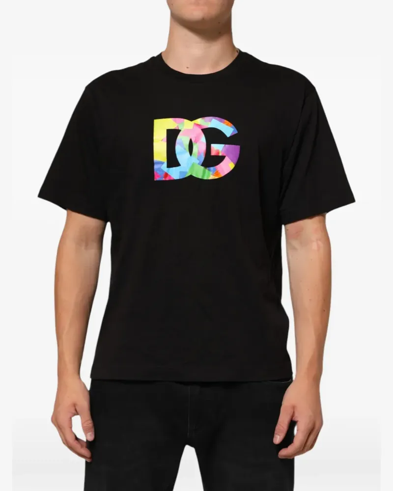 Dolce & Gabbana T-Shirt mit DG-Print - Schwarz Schwarz