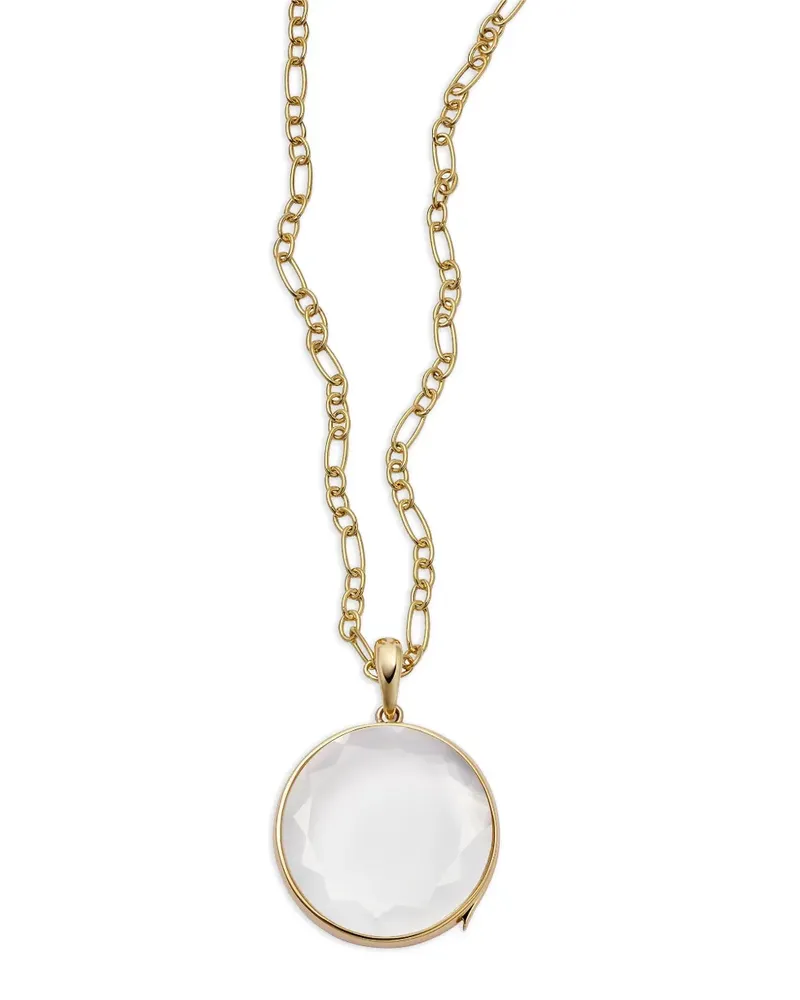 Loquet large Locket and Figaro chain necklace set - Gold Gold