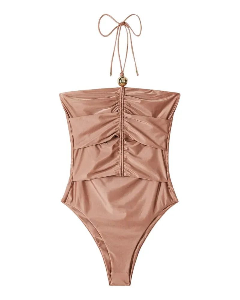 Patrizia Pepe ruched swimsuit - Nude Nude