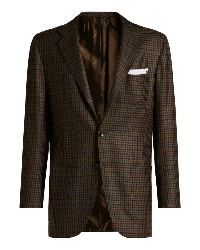 Kiton Sakko mit Mikro-Karomuster - Braun Braun