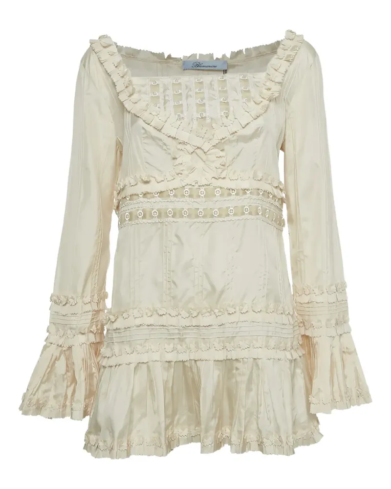 Blumarine ruffled silk blouse - Nude Nude