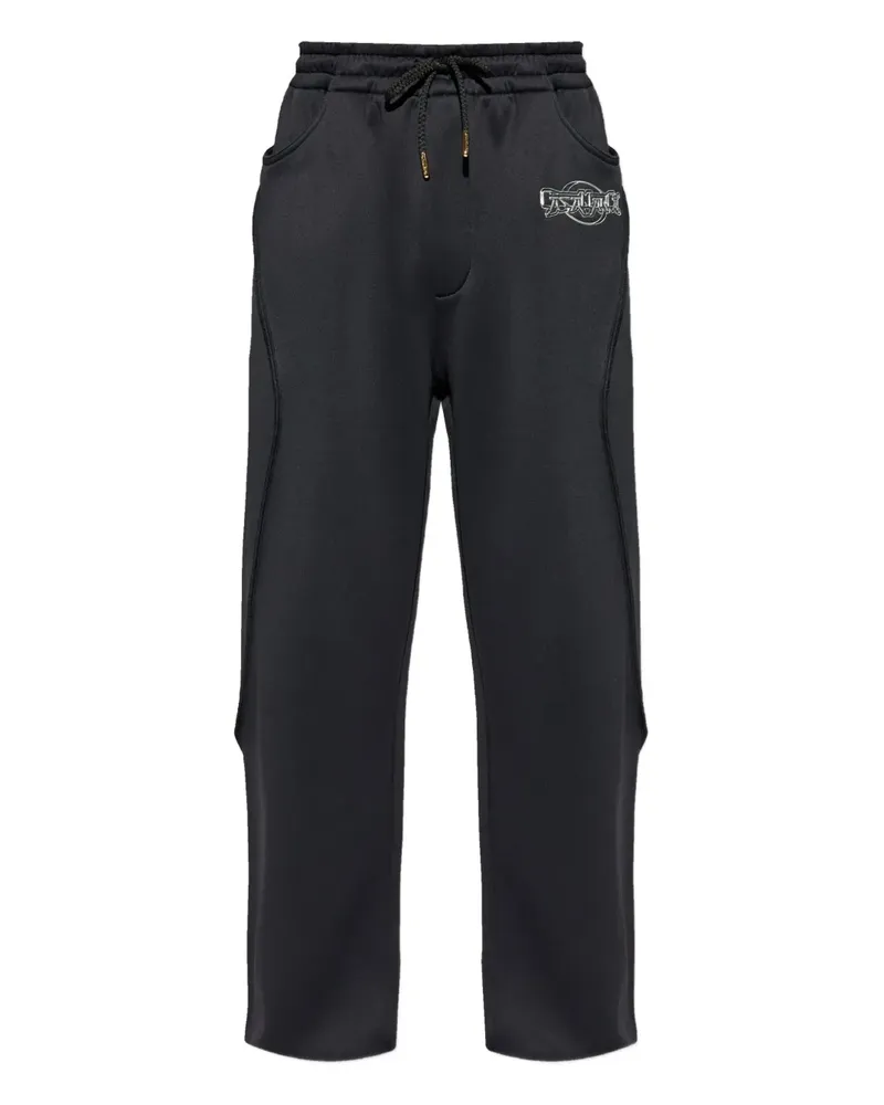 Casablanca Paris logo-plaque panelled trousers - Schwarz Schwarz