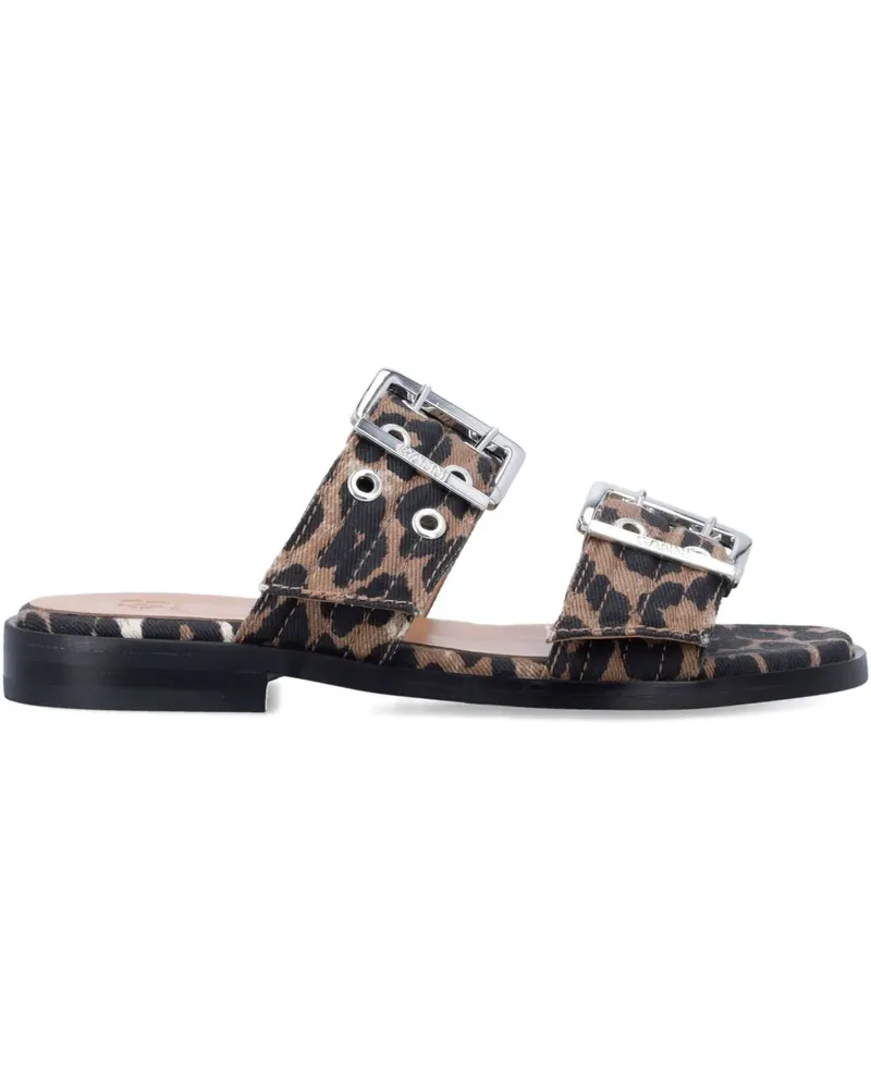 Ganni buckle strap sandals - Braun Braun