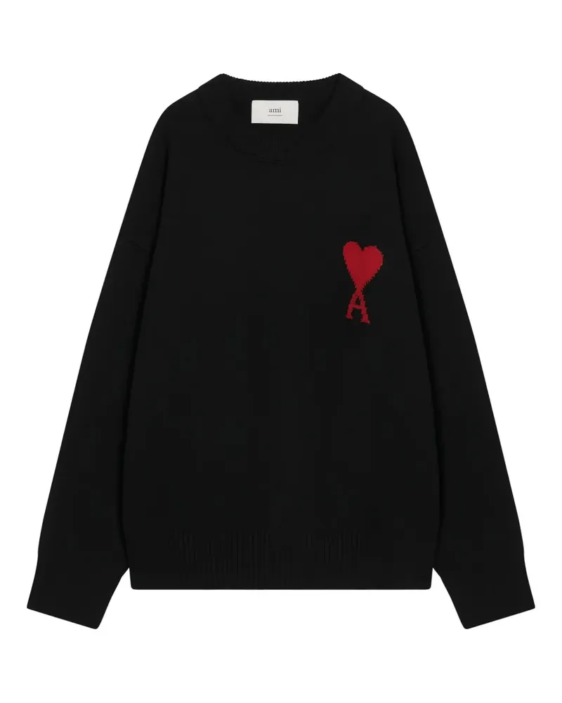 AMI Paris Pullover mit Herz-Logo - Schwarz Schwarz