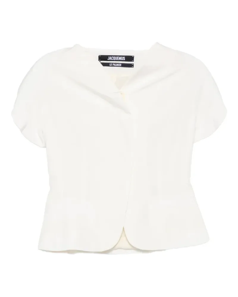 Jacquemus Kurzärmelige Ovalo Bluse - Weiß Weiß