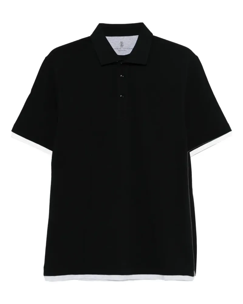 Brunello Cucinelli trim polo shirt - Schwarz Schwarz