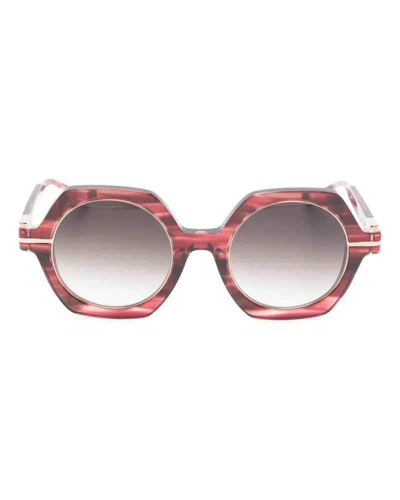 MATSUDA Sonnenbrille mit geometrischem Gestell - Rot Rot