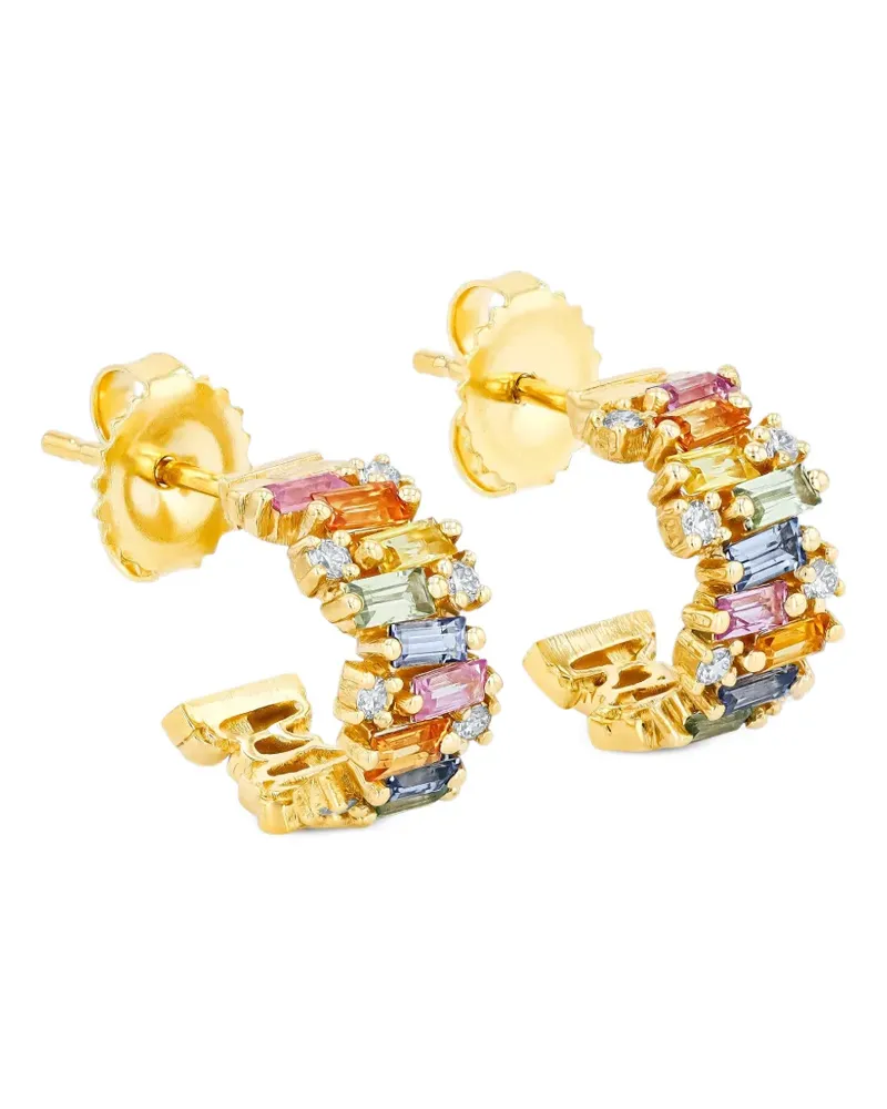 Suzanne Kalan Fireworks Creolen mit Saphir und Diamant - Gold Gold