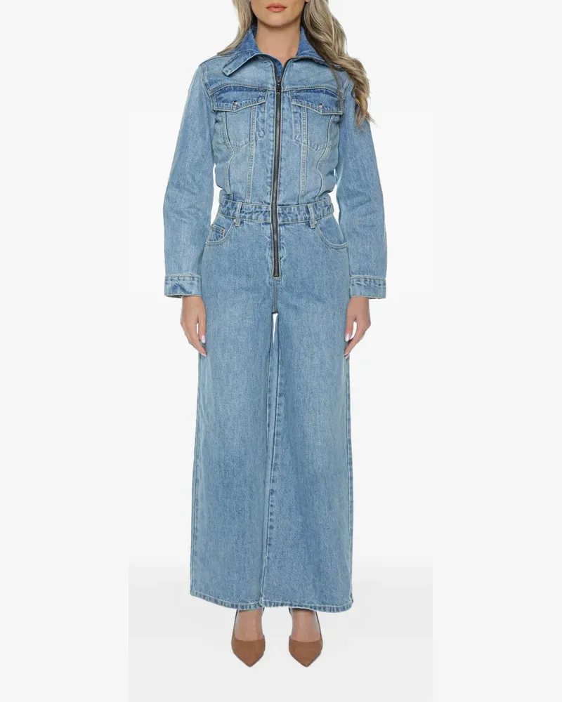One Teaspoon Charli zip-front jumpsuit - Blau Blau