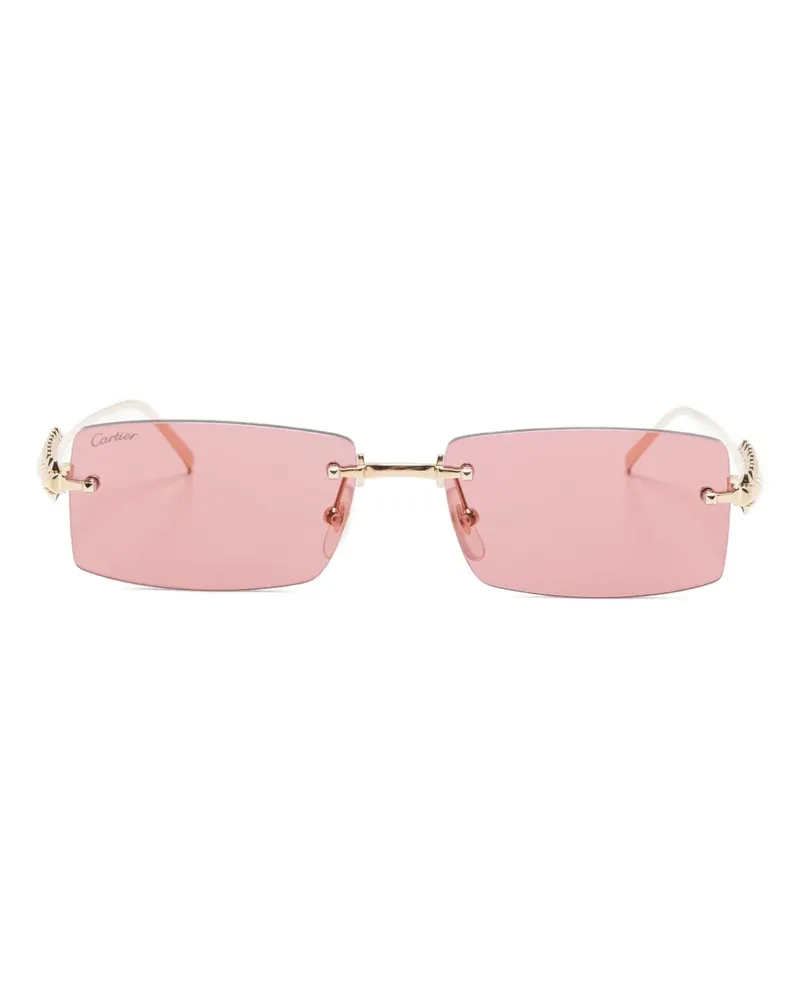 Cartier Sonnenbrille mit eckigem Gestell - Gold Gold