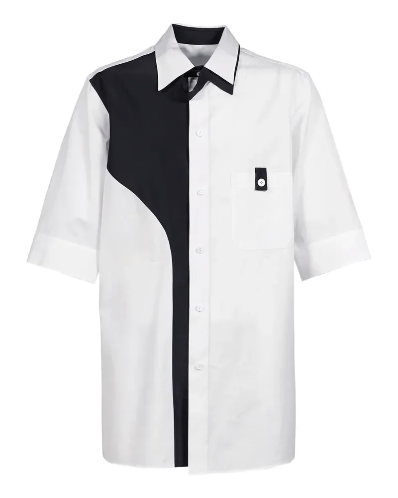 Yohji Yamamoto Zweifarbiges Hemd - Weiß Weiß