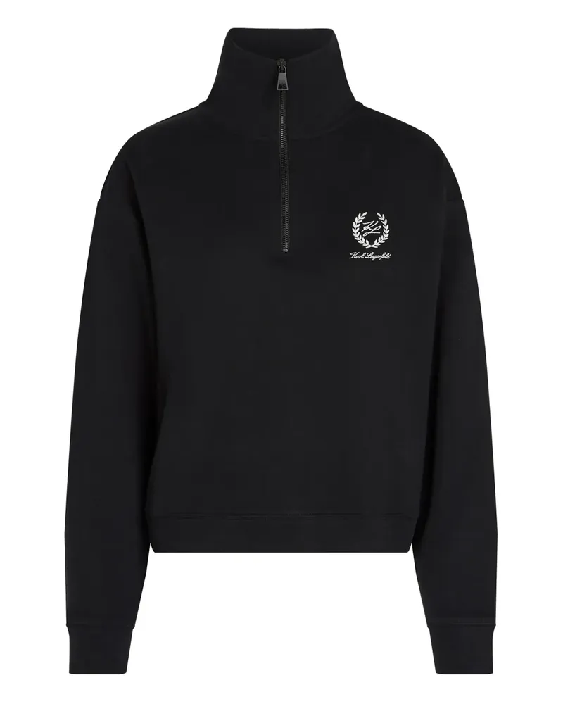 Karl Lagerfeld Sweatshirtjacke mit Stehkragen - Schwarz Schwarz