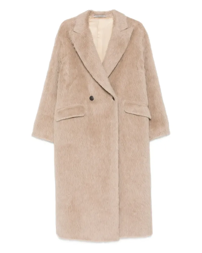 Tagliatore Linden double-breasted pocket long coat - Nude Nude
