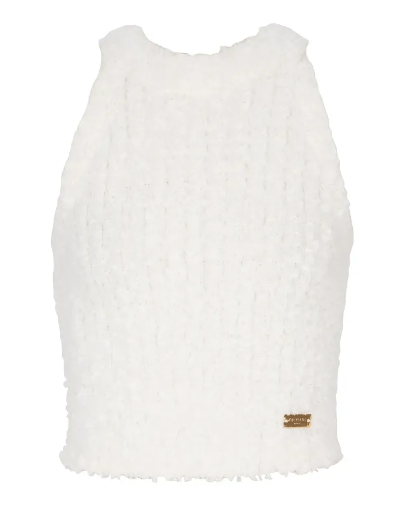 Balmain Ärmelloses Top - Weiß Weiß