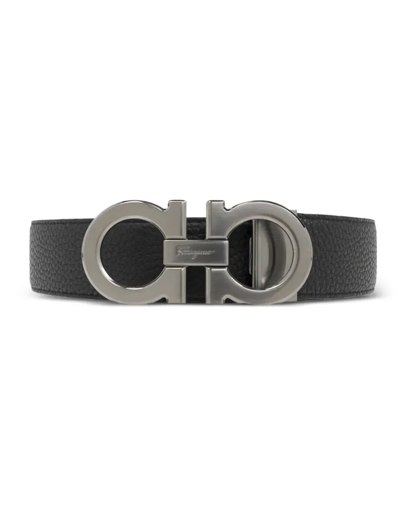Ferragamo Wendbarer Gancini Gürtel - Schwarz Schwarz
