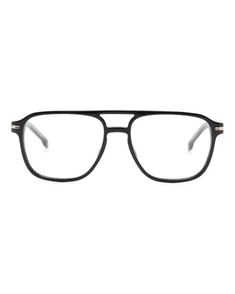 HUGO BOSS Eckige 1600-EX4 Brille mit Doppelsteg - Schwarz Schwarz