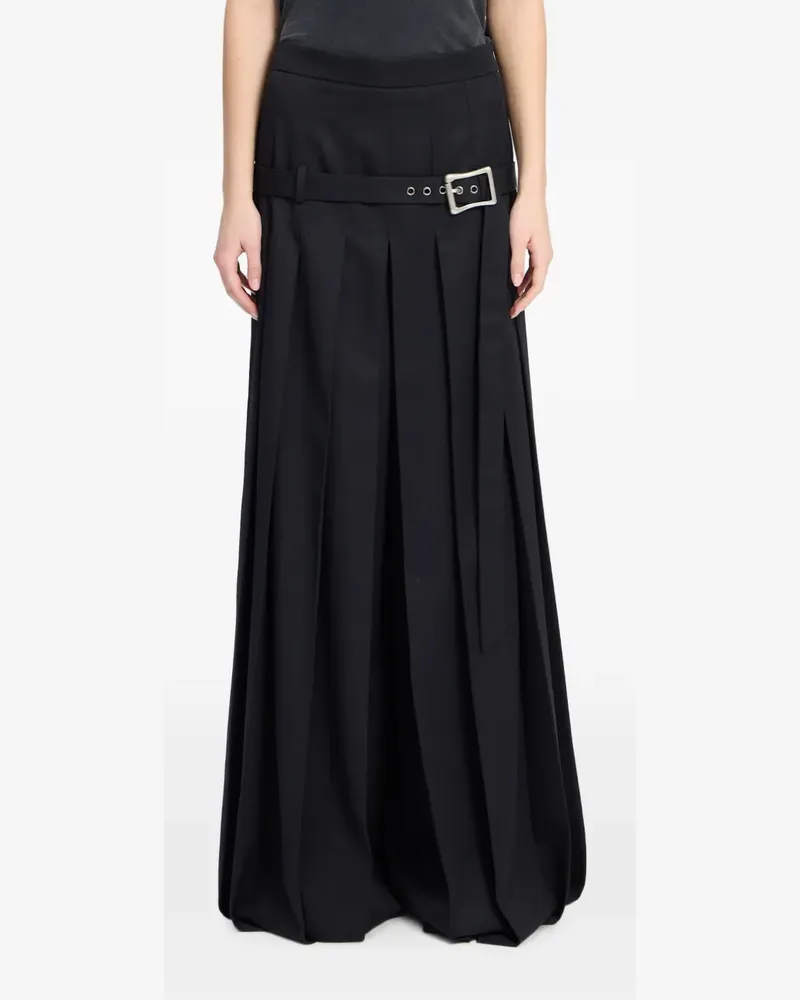 Ann Demeulemeester Plissierte Hose mit Gürtel - Schwarz Schwarz