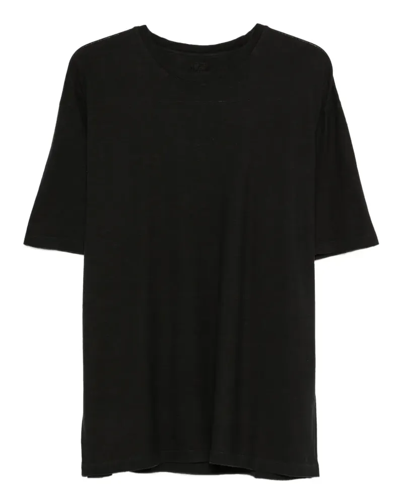 120% Lino round-neck T-shirt - Schwarz Schwarz