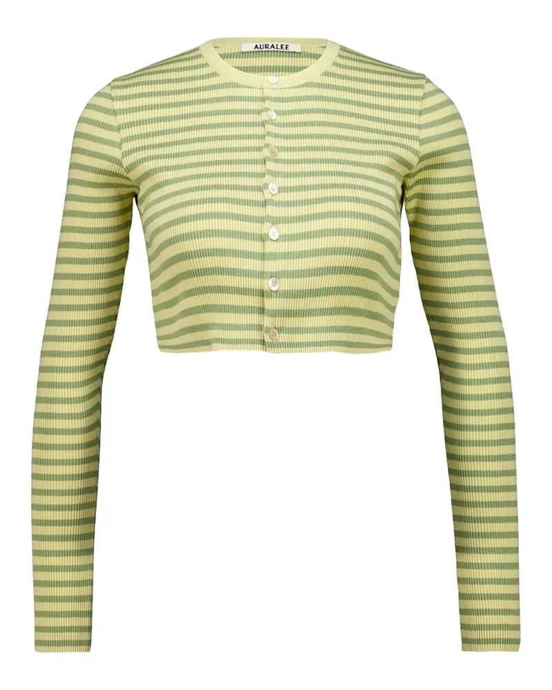 AURALEE striped ribbed cardigan - Gelb Gelb