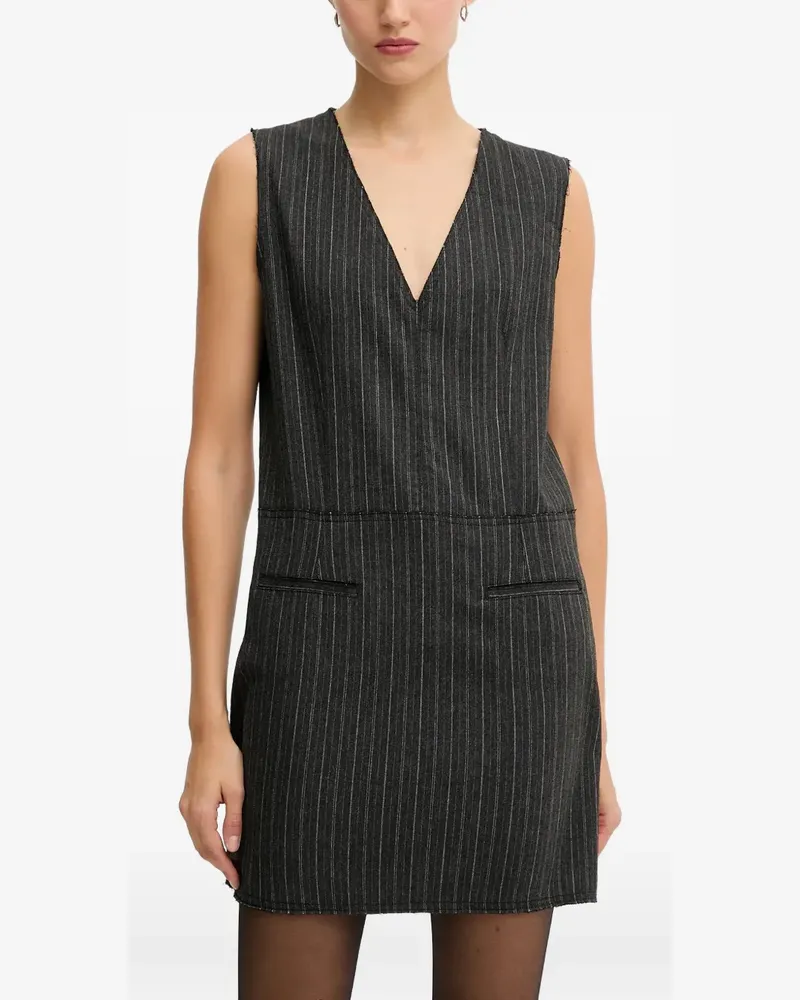 Iceberg striped-pattern V-neck mini dress - Grau Grau