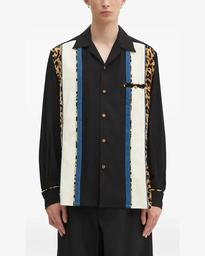Wacko Maria animal-print panel shirt - Schwarz Schwarz