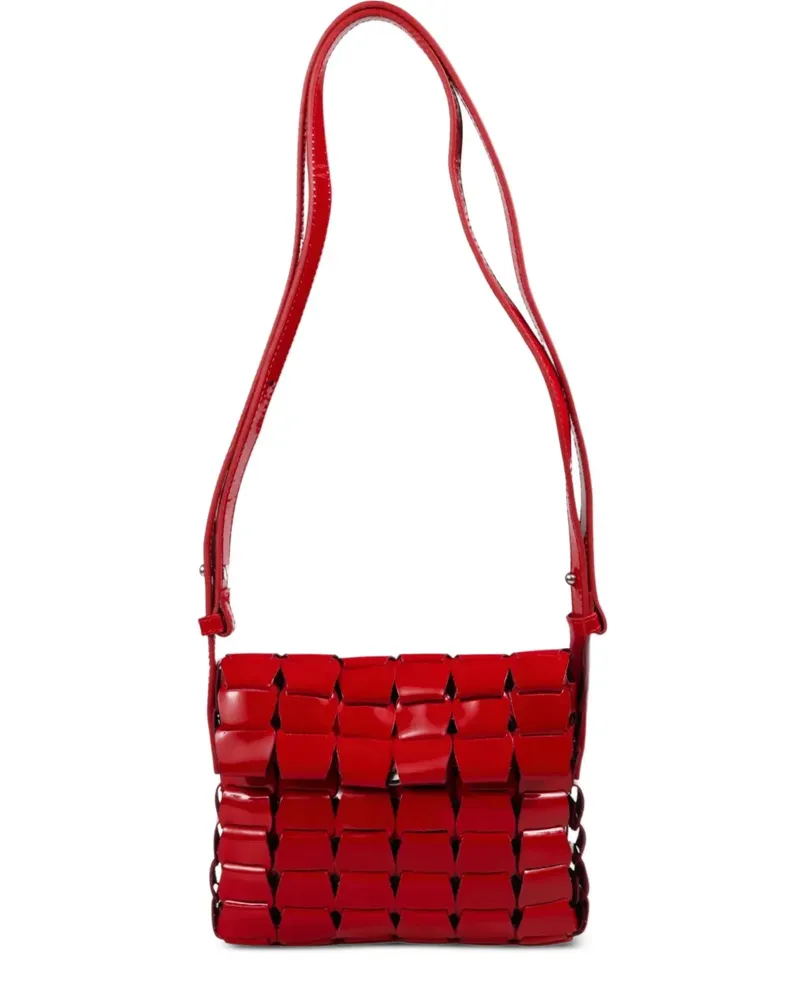 Dragon Diffusion Gewebte Umhängetasche aus Lackleder - Rot Rot