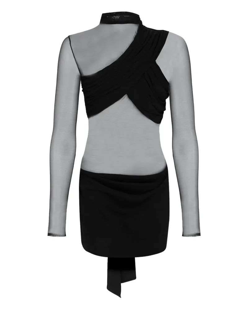 The New Arrivals Ilkyaz Ozel open-back mesh mini dress - Schwarz Schwarz