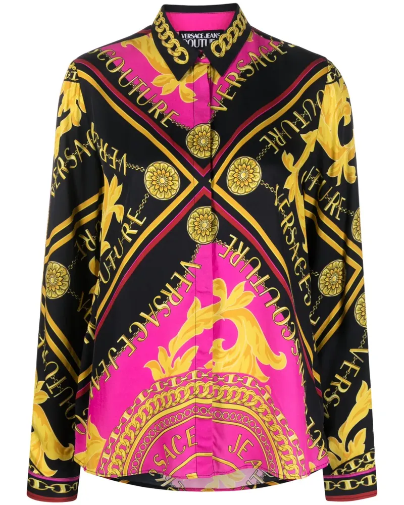 Versace Jeans Hemd mit Couture-Print - Schwarz Schwarz