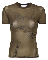 Blumarine Semi-transparentes T-Shirt Grün