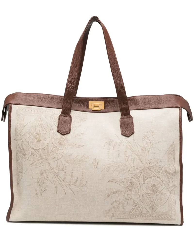 Eleventy Shopper aus Jacquard-Canvas - Nude Nude