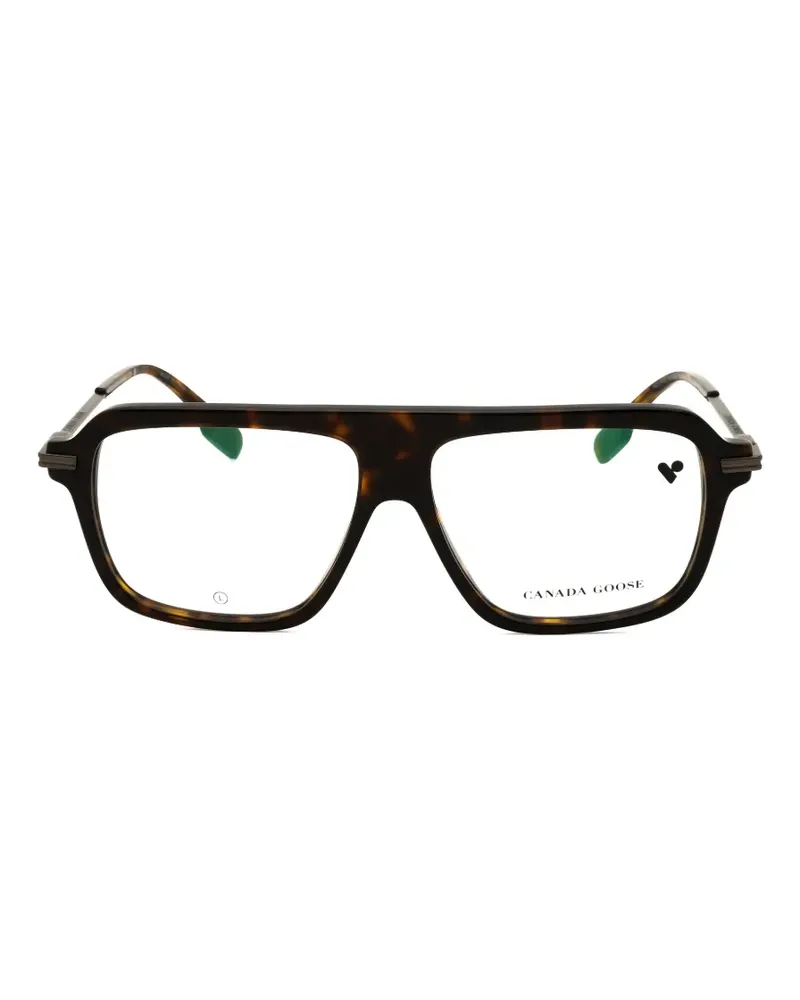 Canada Goose tortoiseshell-effect rectangle-frame glasses - Braun Braun