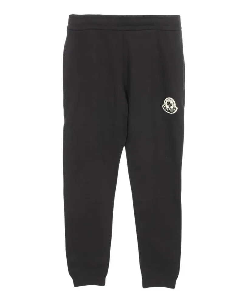 Moncler 2020s logo patch track pants - Schwarz Schwarz