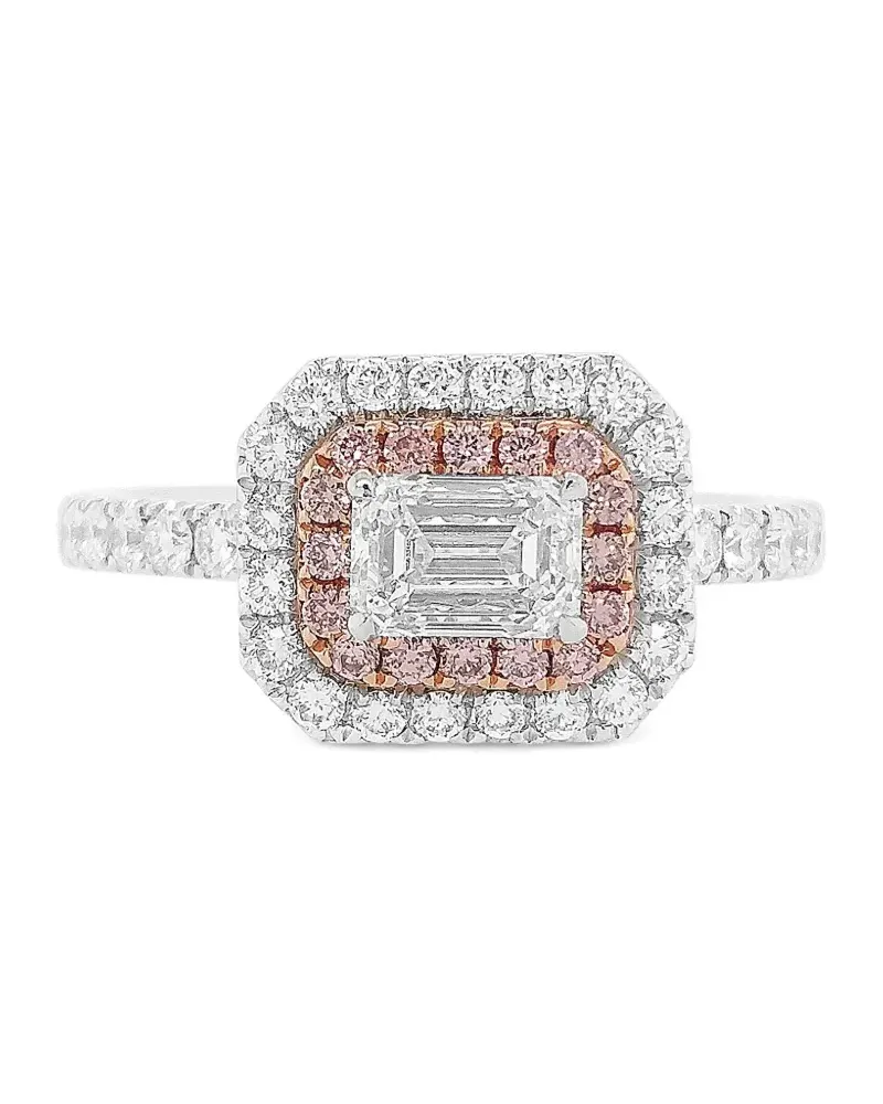 HYT Jewelry 18kt Weißgoldring mit Diamanten - Rosa Rosa