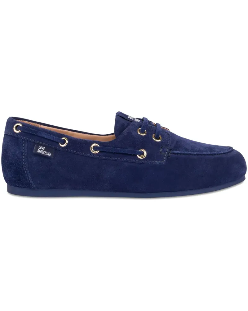 Moschino Wildleder-Loafer mit Schnürung - Blau Blau