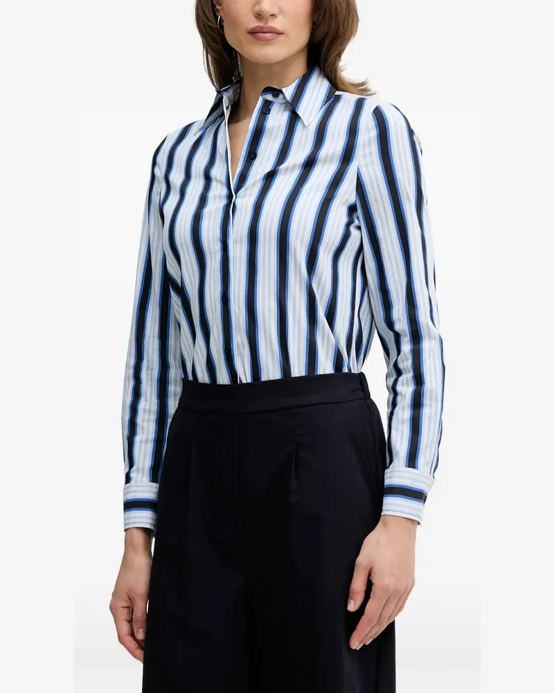 MARC AUREL vertical-stripe long-sleeve shirt - Weiß Weiß