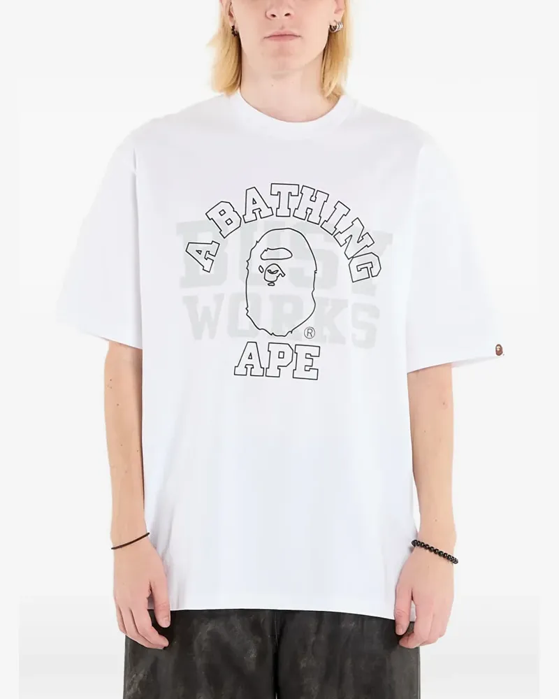 BAPE T-Shirt mit lockerem Schnitt - Weiß Weiß