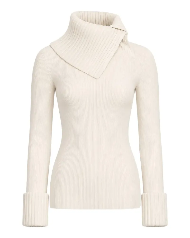 SPORTMAX Wollpullover mit asymmetrischem Kragen - Nude Nude