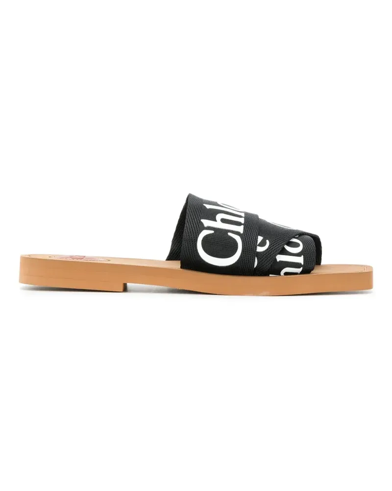 Chloé Woody Sandalen mit überkreuzten Riemen - Schwarz Schwarz