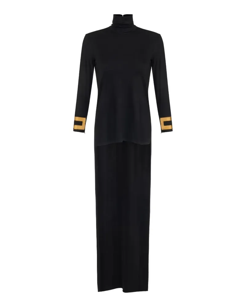Elisabetta Franchi Oberteil aus glänzendem Jersey - Schwarz Schwarz