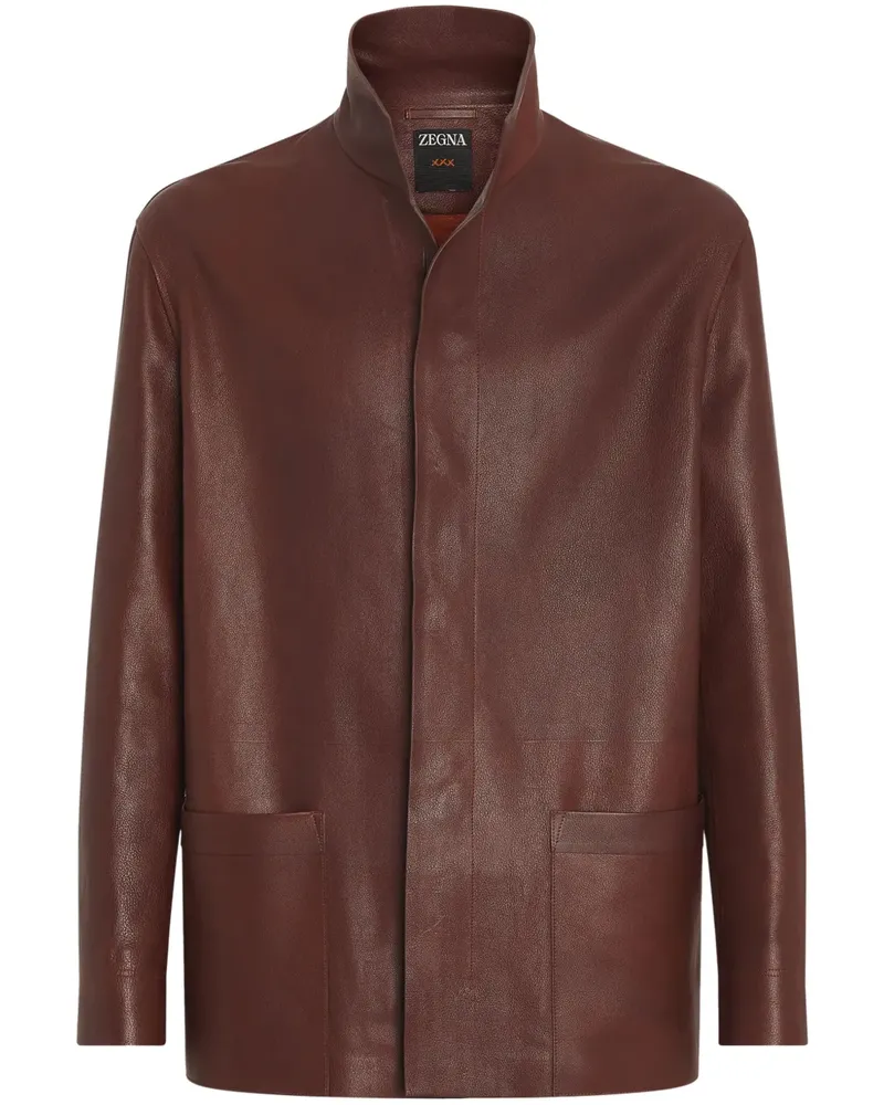 Ermenegildo Zegna Klassische Lederjacke - Braun Braun