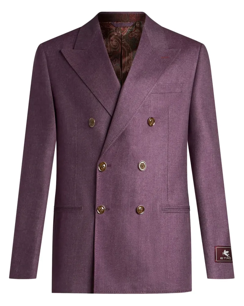 Etro Doppelreihiges Sakko aus Kaschmir - Violett Violett