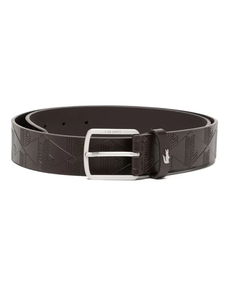 Lacoste monogram leather belt - Braun Braun