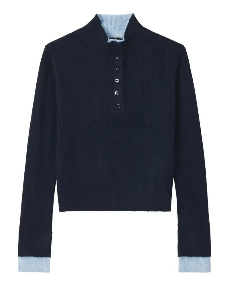 Tout a Coup Gerippter Pullover im Layering-Look - Blau Blau