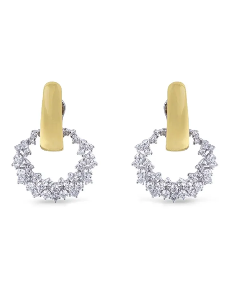 YEPREM Runde Hängeohrringe mit Diamanten - Gold Gold